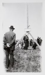 Native Sons of the Golden West dedicating a flag pole at Bodega Bay