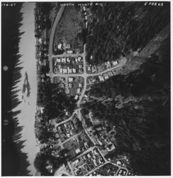Aerial view of Beech Avenue and surrounding streets, Monte Rio, California, February 3, 1963