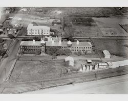 Aerial view of the Sunset Line and Twine Company, Petaluma, California, 1940s