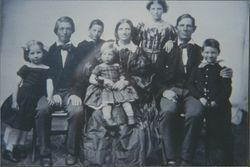 Portrait of the Abraham Ward family, Petaluma, California(?), about 1865