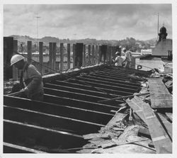 Dismantling the American Hotel in Petaluma, California, 1966