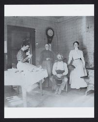 John Taylor and family in the kitchen at Taylor Ranch