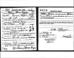 World War I draft registration card for William "Bill" Thomas Bryan, June 8, 1917