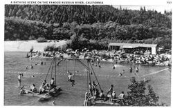 Bathing scene on the famous Russian River, California