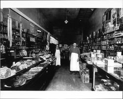 Interior of Pedroni's Deli located on Western Avenue, Petaluma, California, about 1922