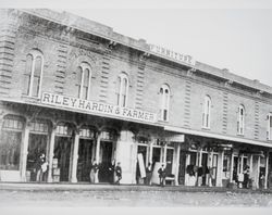 Northwest view from Third Street of the Ridgeway Block building, Santa Rosa, California, March 4, 1875