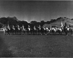 California Centaurs mounted junior drill team at the Post Ranch, Santa Rosa, California, 1948