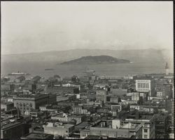 Aerial view of San Francisco, California and the bay , 1920s — Calisphere