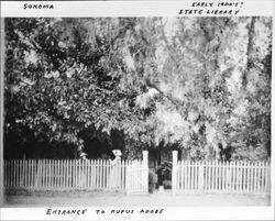 Entrance to Rufus Adobe, Sonoma, early 1900s?