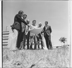 Ground breaking for new Bank of Sonoma County, Santa Rosa, California, 1972