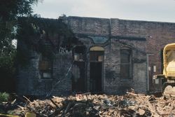 Furusho Bros. apple packing house being torn down, August 1990