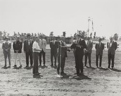 Sonoma County Fair Board members and others on the Racetrack, Santa Rosa, California, about 1975