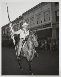 Unidentified horse and rider from a Rose Parade, 1952