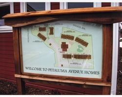 Petaluma Avenue Homes directory sign, 565 Petaluma Avenue, Sebastopol, Calif., March 1, 2009