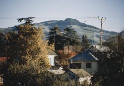 Mount Taylor looming over a Santa Rosa neighborhood