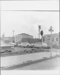 Intersection of East Washington Street and Levee Street, Petaluma, California, 1965