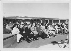 Group of people at a school dedication, Petaluma, California, about 1956