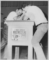 Wrist wrestling contestants, Petaluma, California, 1963-1966