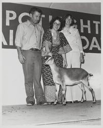 Jennifer Bice with her prize winning goat at the Sonoma County Fair, Santa Rosa, California