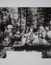 Chicken Reelers, a square dance group, have a picnic at Quincy, California, 1952