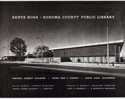 Cover for report on the Central Library Building, Sonoma County Public Library, Santa Rosa, Calif., about 1965