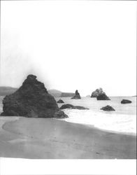 Beach at Jenner at mouth of Russian River, Sonoma County, California, July 1949