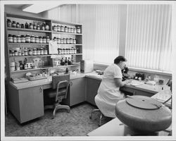 Interior view of Hillcrest Hospital, Petaluma, California, in 1957]