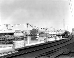 Excursion boat Harbor King near the dock in Petaluma, California, October 14, 1961