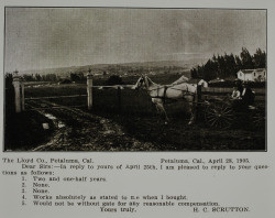 Lloyd gate at the H. C. Scrutton farm in Petaluma, California, as shown in the Lloyd Co. catalog for 1912