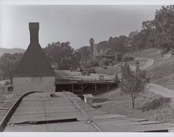 View of the Raford Peterson hop ranch on Wohler Road, Healdsburg, California, in the 1920s