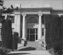 Entrance to Petaluma High School, Petaluma, California, about 1950