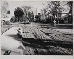 College Avenue, Santa Rosa, California, in 1948, looking east at Humboldt Street