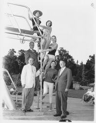 Local dignitaries with international beauty queens, Santa Rosa, California, 1958