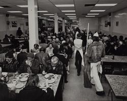 St. Anthony's Dining Room with seated guests, 121 Golden Gate Avenue, San Francisco, California, February 1979