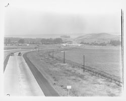 Looking south on Highway 101 toward Highway 116 overpass, Petaluma, California, 1960