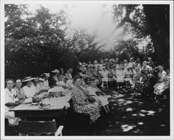 Healdsburg Garden Club in Mrs. Melville Rosenberg's garden, Healdsburg, California, 1947