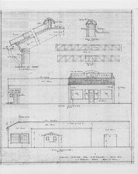 Architectural drawing for a service station at First and Main Streets, Santa Rosa prepared by J. J. Lindsay for C. W. Colgan April 2, 1926