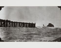 Jetty at the mouth of the Russian River at Jenner, California, January 29, 1931