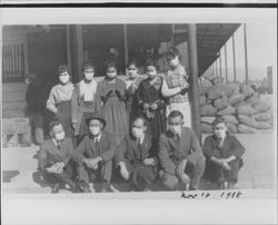 McNear office staff outside the building, Petaluma, California, 1918