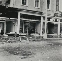 Street level business destroyed during the Continental Hotel fire, May 6,1968