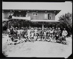 Luther Burbank with a large unidentified group of admirers