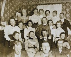 Group photograph taken at the Waddell family home on Douglas Street, Petaluma, California, about 1894