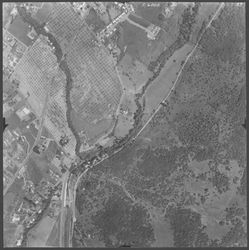 Aerial view of Montgomery Drive and Melita Road, Santa Rosa, California, Apr. 19, 1968