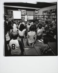 Alta Kerr conducting a story time at the Sebastopol Library, Sebastopol, California, 1972