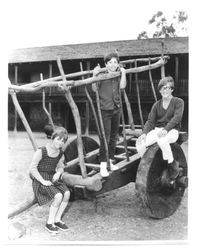 Children in the hay cart at the Old Adobe, Petaluma, California, about 1966