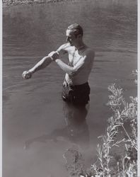 Washing up after hop picking near Wohler Road, Healdsburg, California, in the 1920s