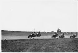 Motorcycle racing at Di Grazia Motordrome, Santa Rosa, California, 1939