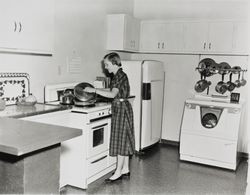 Margaret Peck in the kitchen, Santa Rosa, California, 1957