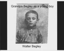 Portrait of Walter Begley as a young boy, about 1895