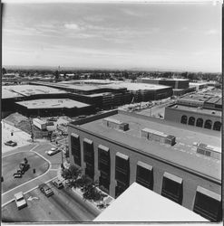 View of Santa Rosa Plaza under construction from the roof of the AT&T Building, 520 Third Street, Santa Rosa, California, 1981